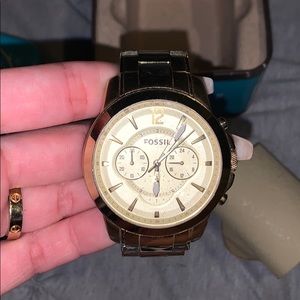 Gold Fossil Watch